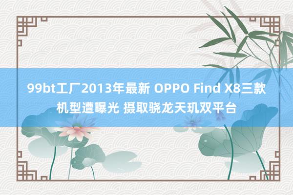 99bt工厂2013年最新 OPPO Find X8三款机型遭曝光 摄取骁龙天玑双平台