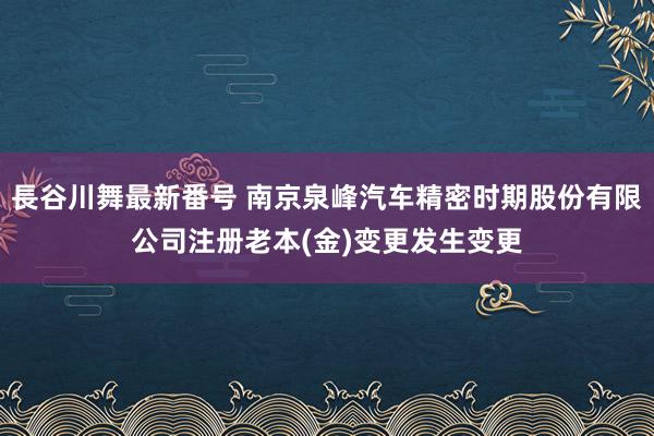 長谷川舞最新番号 南京泉峰汽车精密时期股份有限公司注册老本(金)变更发生变更