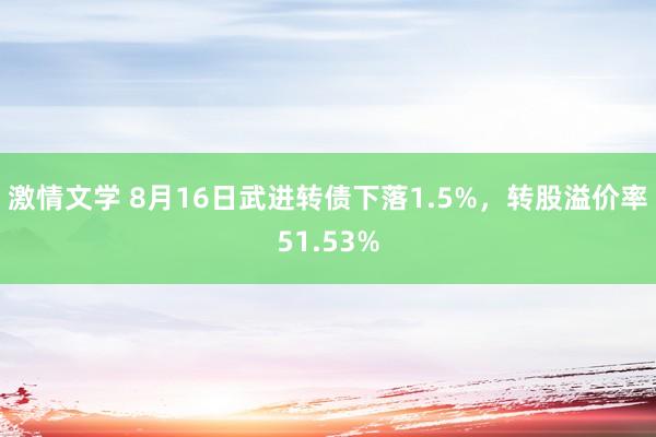 激情文学 8月16日武进转债下落1.5%，转股溢价率51.53%