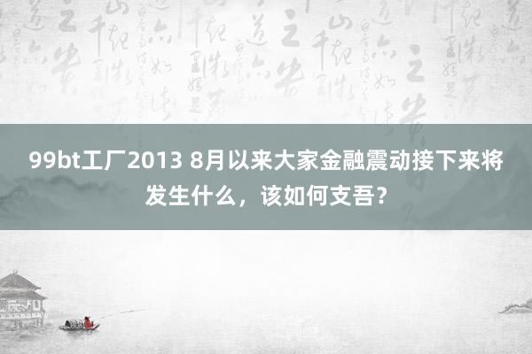 99bt工厂2013 8月以来大家金融震动接下来将发生什么，该如何支吾？