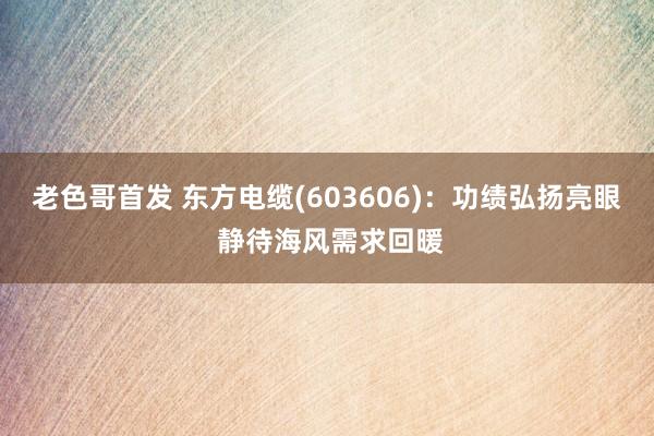 老色哥首发 东方电缆(603606)：功绩弘扬亮眼 静待海风需求回暖