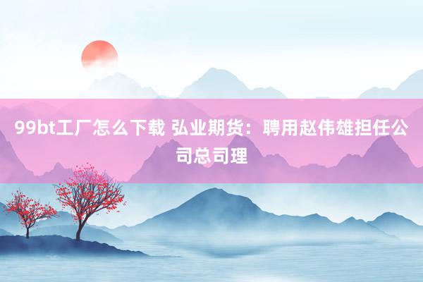 99bt工厂怎么下载 弘业期货：聘用赵伟雄担任公司总司理