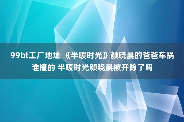 99bt工厂地址 《半暖时光》颜晓晨的爸爸车祸谁撞的 半暖时光颜晓晨被开除了吗