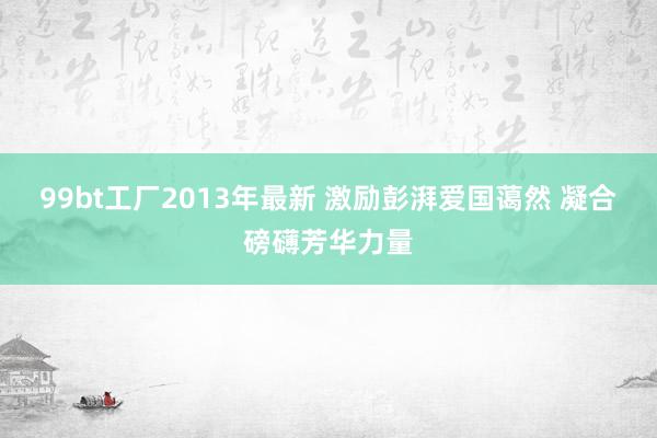 99bt工厂2013年最新 激励彭湃爱国蔼然 凝合磅礴芳华力量