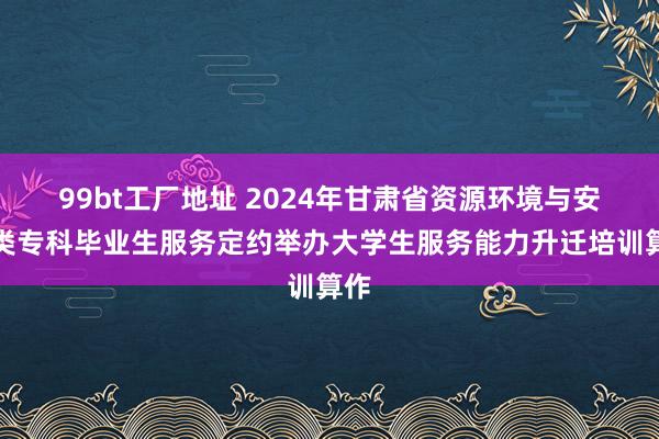 99bt工厂地址 2024年甘肃省资源环境与安全类专科毕业生服务定约举办大学生服务能力升迁培训算作